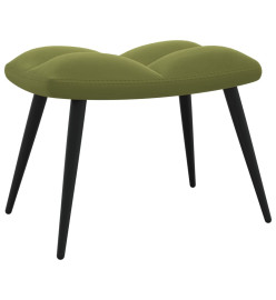 Chaise de relaxation avec repose-pied Vert clair Velours