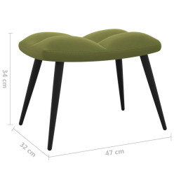 Chaise de relaxation avec repose-pied Vert clair Velours