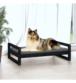 Lit pour chien Noir 95,5x65,5x28 cm Bois de pin solide