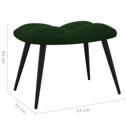 Chaise de relaxation avec repose-pied Vert foncé Velours