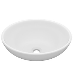 Lavabo ovale de luxe Blanc mat 40x33 cm Céramique