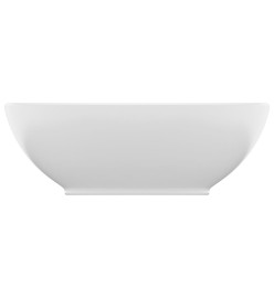 Lavabo ovale de luxe Blanc mat 40x33 cm Céramique