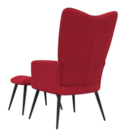 Chaise de relaxation avec repose-pied Rouge bordeaux Velours