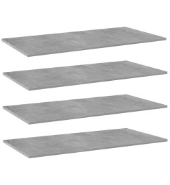 Panneaux de bibliothèque 4pcs Gris béton 100x50x1,5cm Aggloméré