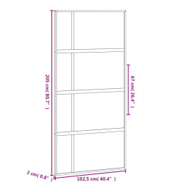 Porte coulissante noir 102,5x205 cm verre trempé aluminium