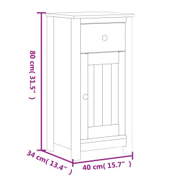 Armoire de salle de bain BERG blanc 40x34x80 cm pin massif