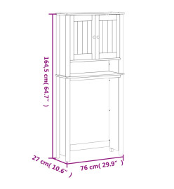 Armoire pour machine à laver BERG noir bois massif