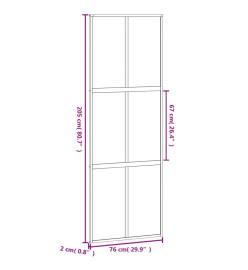 Porte coulissante blanc 76x205 cm verre trempé aluminium