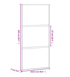 Porte coulissante noir 102,5x205 cm verre trempé aluminium