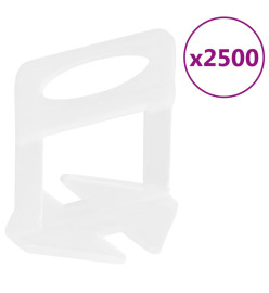 Système de nivellement de carrelage 500 cales 2500 clips 1 mm