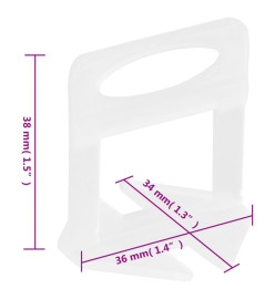 Clips de nivellement de carreaux 1000 pcs 2 mm