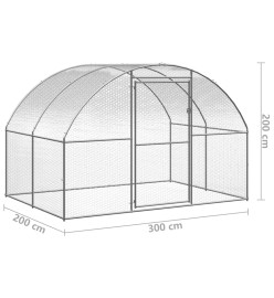 Poulailler d'extérieur 3x2x2 m Acier galvanisé