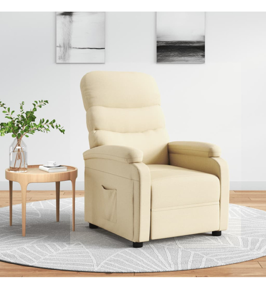 Fauteuil inclinable Crème Tissu