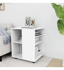 Armoire à roulettes Blanc brillant 60x53x72 cm Aggloméré