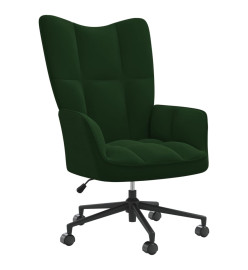 Chaise de relaxation Vert foncé Velours