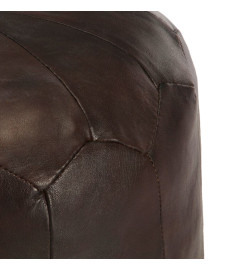 Pouf 40 x 35 cm Marron foncé Cuir véritable de chèvre