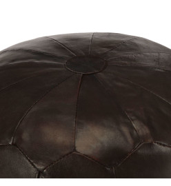 Pouf 40 x 35 cm Marron foncé Cuir véritable de chèvre