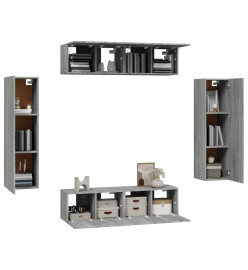 Ensemble de meubles TV 6 pcs Sonoma gris Bois d'ingénierie