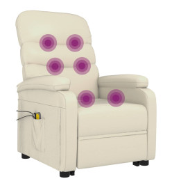 Fauteuil de massage Blanc crème Similicuir