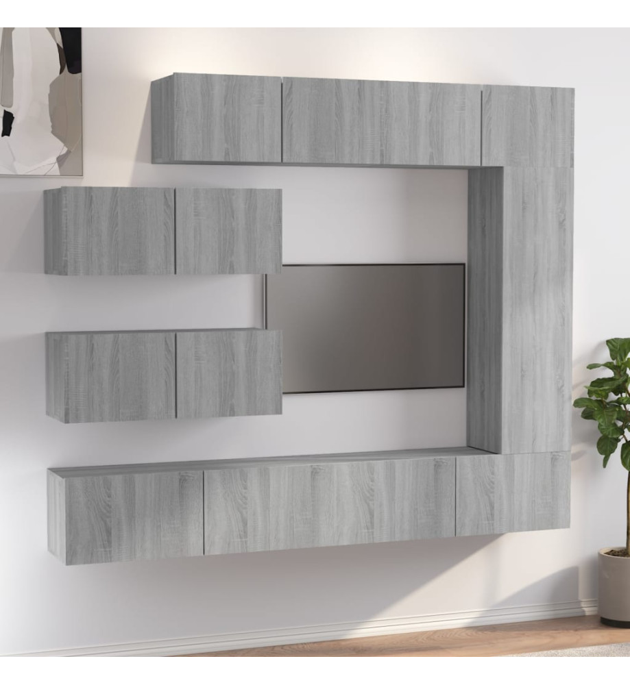 Ensemble de meubles TV 7 pcs Sonoma gris Bois d'ingénierie