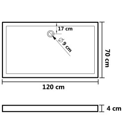 Receveur de douche rectangulaire ABS Blanc 70x120 cm