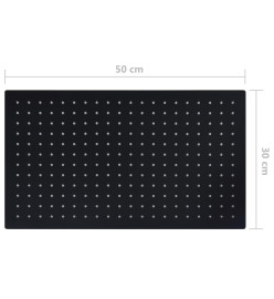 Pomme de douche pluie Inox 50x30 cm Rectangulaire Noir