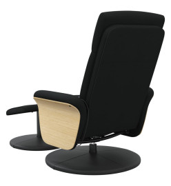 Fauteuil de massage inclinable avec repose-pied noir tissu