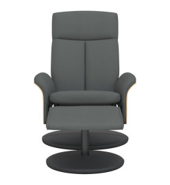 Fauteuil inclinable avec repose-pied gris foncé tissu