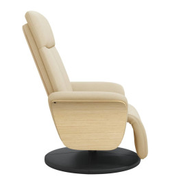 Fauteuil inclinable avec repose-pied crème tissu