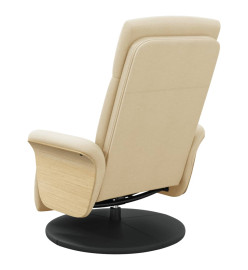 Fauteuil inclinable avec repose-pied crème tissu