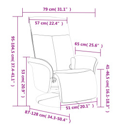 Fauteuil inclinable de massage et repose-pieds gris clair tissu