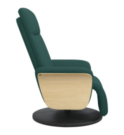 Fauteuil inclinable avec repose-pieds vert foncé tissu