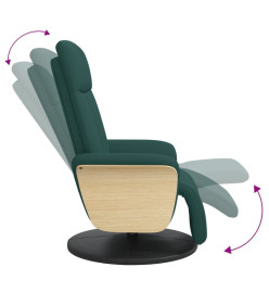 Fauteuil inclinable avec repose-pieds vert foncé tissu