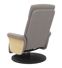 Fauteuil inclinable de massage avec repose-pieds taupe tissu