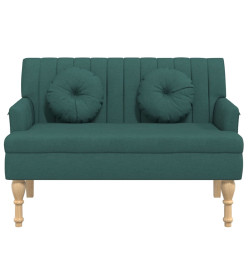 Banc avec coussins vert foncé 113x64,5x75,5 cm tissu