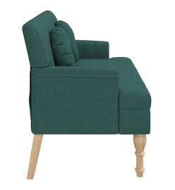 Banc avec coussins vert foncé 113x64,5x75,5 cm tissu