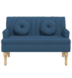 Banc avec coussins bleu 113x64,5x75,5 cm tissu