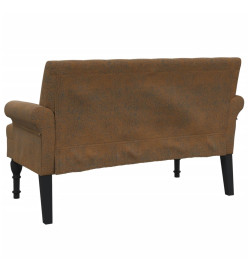 Banc avec dossier marron 120x62x75,5 cm similicuir daim