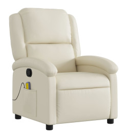 Fauteuil inclinable de massage Crème Similicuir