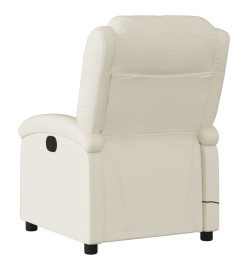 Fauteuil inclinable de massage Crème Similicuir