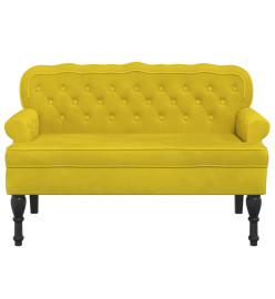 Banc avec dossier jaune 119,5x64,5x75 cm velours