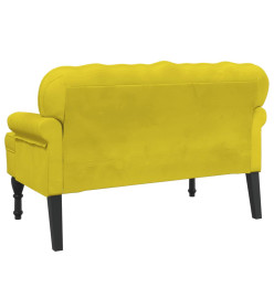 Banc avec dossier jaune 119,5x64,5x75 cm velours