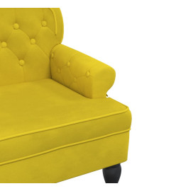 Banc avec dossier jaune 119,5x64,5x75 cm velours