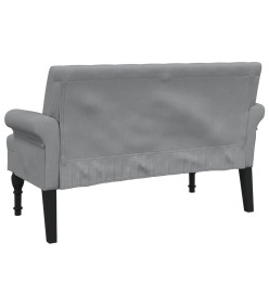 Banc avec dossier gris clair 120x62x75,5 cm tissu