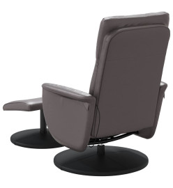 Fauteuil inclinable de massage avec repose-pied gris similicuir