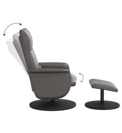 Fauteuil inclinable de massage avec repose-pied gris similicuir