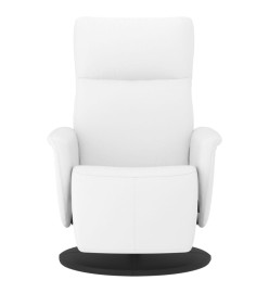 Fauteuil inclinable avec repose-pieds blanc similicuir