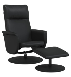 Fauteuil inclinable avec repose-pied noir similicuir