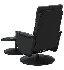 Fauteuil inclinable avec repose-pied noir similicuir