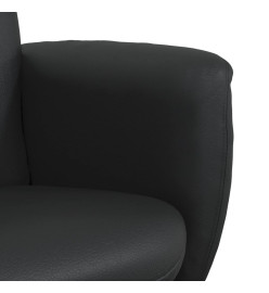 Fauteuil inclinable avec repose-pied noir similicuir